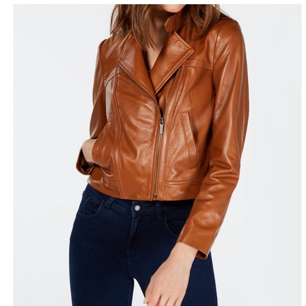 Michael kors leather moto jacket